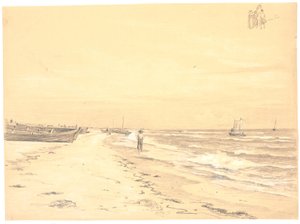 Parte della spiaggia meridionale, Skagen da Martinus Rørbye