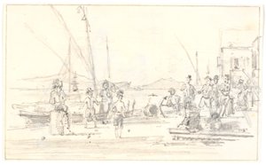Parte del porto di Palermo da Martinus Rørbye