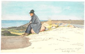 Uomo seduto a Bangsbo bakker, Vendsyssel, 22 maggio 1833 da Martinus Rørbye