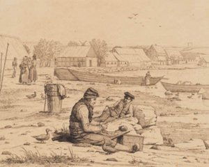 Strada della spiaggia a Thisted. 1830 da Martinus Rørbye