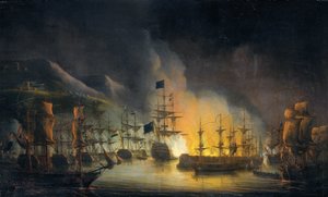 Il bombardamento di Algeri (26-27 agosto 1816) da Martinus Schouman (signed by artist)