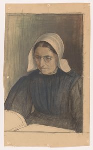 Donna che legge in abito tradizionale di Gooise da Martinus van Regteren Altena