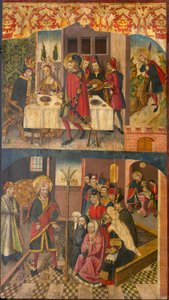 San Cristoforo che si congeda dal re che temeva Satana; San Cristoforo e i suoi convertiti