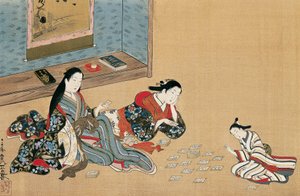 Donne che giocano a carte da Maruyama Okyo