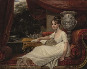 Ritratto di Eleanor Anne Porden, Lady Franklin (1795-1825), su una chaise longue da Mary Ann Flaxman