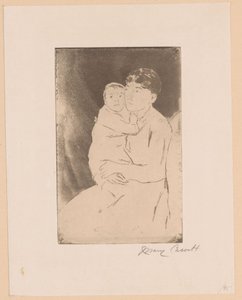Bambinaia e bambino da Mary Cassatt (signed by artist)