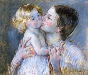 Un bacio per Baby Anne, 1897 da Mary Cassatt