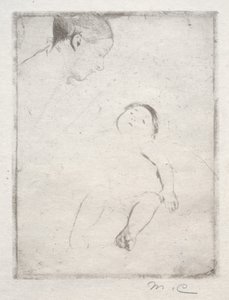 Bill sdraiato sul grembo della madre da Mary Cassatt