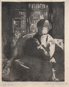 Lavorare a Maglia in Biblioteca da Mary Cassatt