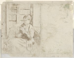 Lavorare a maglia in biblioteca verso, c. 1881