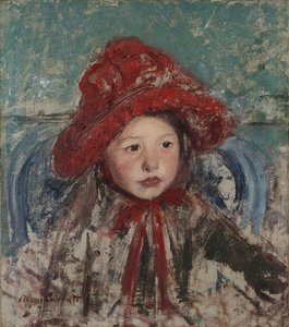 Bambina con un grande cappello rosso da Mary Cassatt