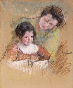Reine che si china sulla spalla di Margot da Mary Cassatt