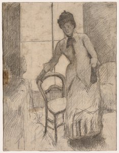 Il visitatore recto, Il visitatore verso, c. 1881 da Mary Cassatt