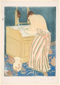 Donna che fa il bagno