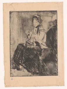 Donna seduta con ombrello da Mary Cassatt