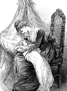 Una giovane madre che coccola il suo bambino
