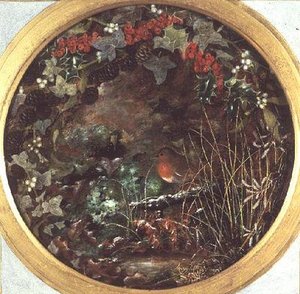 Inverno (medaglione con pettirosso)