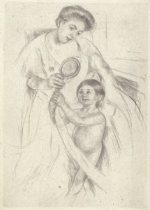 Guardando in uno specchio a mano #3 da Mary Stevenson Cassatt