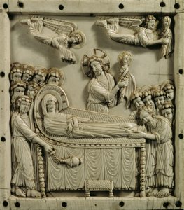 Morte della Vergine ("Koimesis"), bizantino (avorio) da Master Byzantine