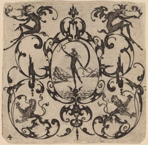 Ornamento con grottesco da Master CR