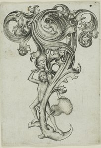 Ornamento di cardo con uomo selvaggio