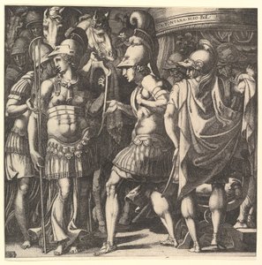 Alessandro accoglie Thalestris e le Amazzoni, metà del XVI secolo