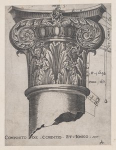 Speculum Romanae Magnificentiae: Composito di Corinzio e Ionico, ca. 1537 da Master GA