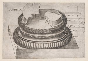 Speculum Romanae Magnificentiae: base corinzia dal Tempio di Marte Ultore, Roma