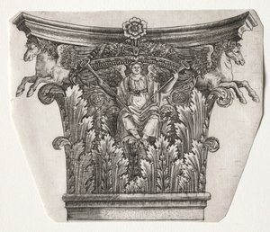 Base e Capitello con Figura della Fama e Cavalli Alati capitello, c. 1525-1550 da Master G. A. with the man