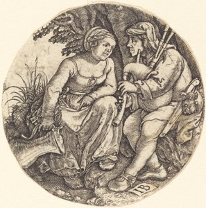 Suonatore di cornamusa con il suo amante da Master IB