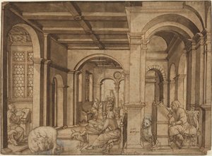 I quattro evangelisti in uno scriptorium da Master I.K.