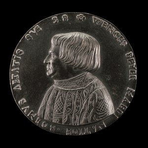 Václav Payer Wenceslaus Beyer, 1488-1537, Medico di Stato della Boemia [recto], 1526 da Master M.P.
