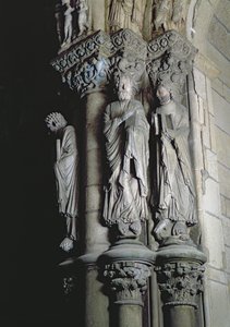 (dettaglio) del Portico de la Gloria che raffigura Sant