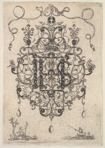 Design per un pendente con monogramma IHS, 1609 da Master PRK