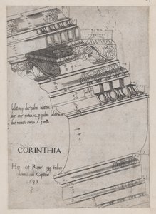 Speculum Romanae Magnificentiae: Trabeazione dal Tempio di Vespasiano, Roma, 1537