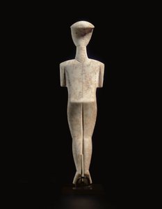 Figura femminile reclinata cicladica, pezzo di nome del Maestro Schuster, Cicladico Antico II, c.2400 a.C. (marmo) da Master Schuster