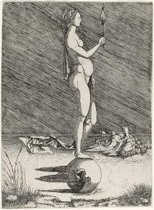 Fortuna che naviga su un globo alato da Master of 1515