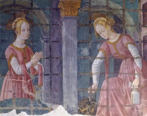 Italia, Regione Piemonte, provincia di Alessandria, affresco nella cappella della Basilica di Santa Maria Assunta da Master of Crea