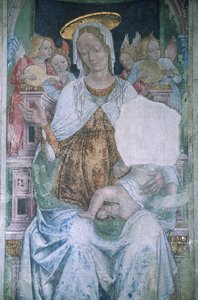 Italia, Piemonte, Serralunga di Crea, Sacro Monte di Crea, Basilica di Santa Maria Assunta, cappella, affresco