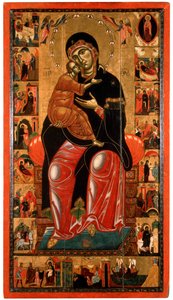 Madonna e Bambino in trono con diciassette scene della vita della Vergine, XIII secolo da Master of Florence