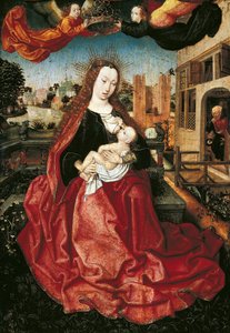 Madonna col Bambino incoronata da due angeli da Master of Frankfurt