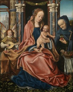 Trittico della Sacra Famiglia con Angeli Musicanti. Pannello centrale, c. 1510-1520 da Master of Frankfurt