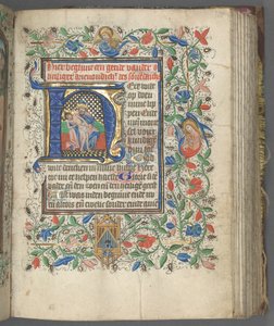 Libro delle Ore Uso di Utrecht: fol. 63r, Iniziale con la Santissima Trinità, c. 1460-1465