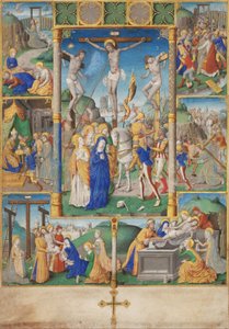 La crocifissione con sei storie della Passione da Master of Jacques de Besançon