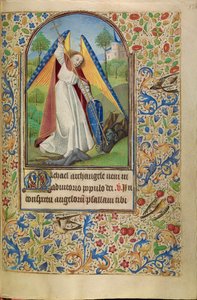 San Michele in lotta con il diavolo da Master of Jacques of Luxembourg