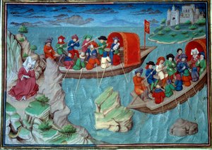 Federico II (1194-1250) del Sacro Impero lascia la Sicilia da Master of Jean Mansel