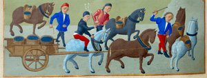 La vendemmia e il trasporto (dettaglio) dal Libro d