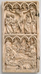 Foglio di un Dittico con la Crocifissione e la Natività, tedesco, ca. 1375-1400 da Master of Kremsmunster