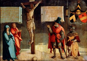 Crocifissione con donatori, XVI secolo