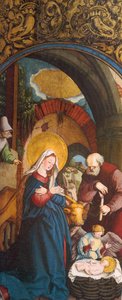 Tedesco: La nascita di Cristo da Master of Messkirch